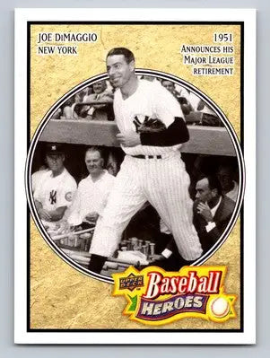 Joe DiMaggio baseball card from 2010 Upper Deck #BH-7 Baseball Heroes collection