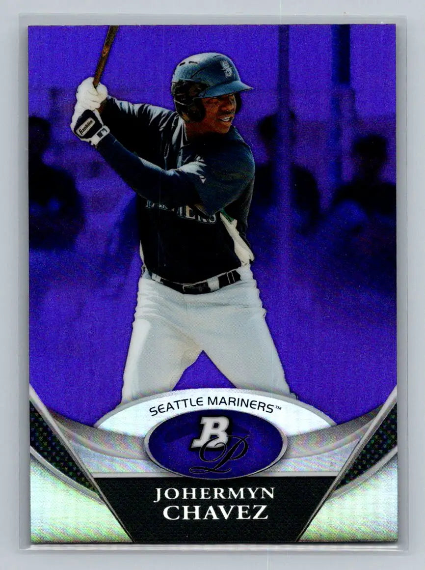 Johermyn Chavez 2011 Bowman Platinum BPP71 Purple Refractors Seattle Mariners card