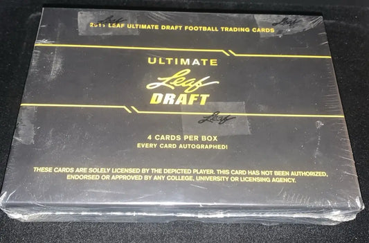 Sealed Leaf Ultimate Draft football box pack with autographed cards for collectible fans
