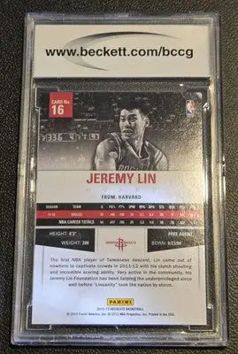 Graded Jeremy Lin basketball card from Panini Absolute featuring Houston Rockets star