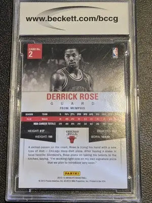 Derrick Rose basketball card from Panini Absolute 2012-13 with BCCG 10 grade