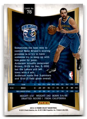 2012-13 Panini Select #78 Ryan Anderson EX/NM Hornets ID:67489 - Trading Cards