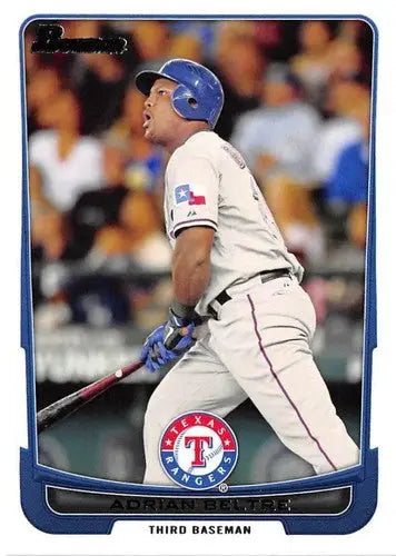 2012 Bowman Adrian Beltre baseball card with original gloss from sports cards collection