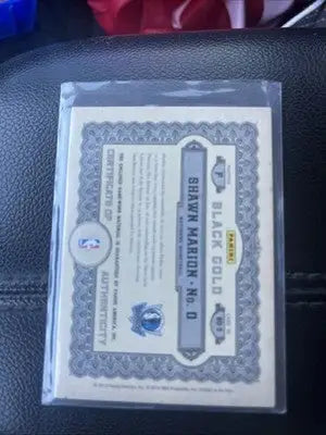 2012 Panini Black Gold Shawn Marion basketball card featured in the Panini Black collection