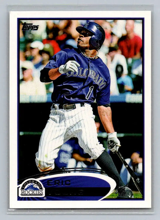 Baseball card of Eric Young from 2012 Topps Colorado Rockies series 242a