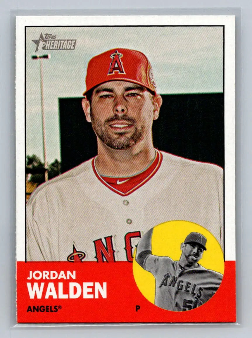 Jordan Walden 2012 Topps Heritage baseball card featuring Los Angeles Angels player