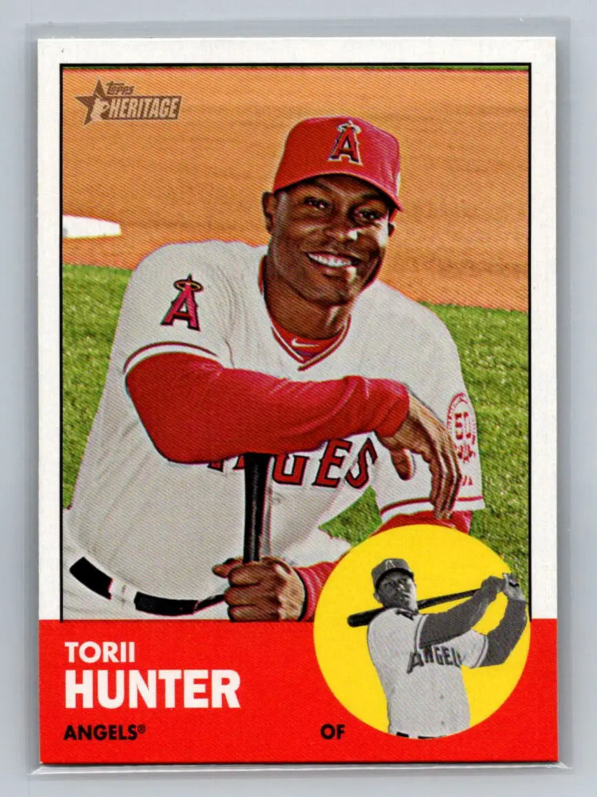 Torii Hunter 2012 Topps Heritage #98 baseball card for Los Angeles Angels fans