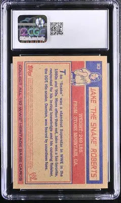 Heritage WWE Jake The Snake Roberts wrestling card from 2012 Topps Heritage WWE series