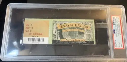 Encased Texas Baylor Bears Football ticket final game Floyd Casey Stadium collectible