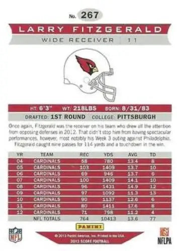 Larry Fitzgerald 2013 Panini Score Franchise football card with original gloss finish