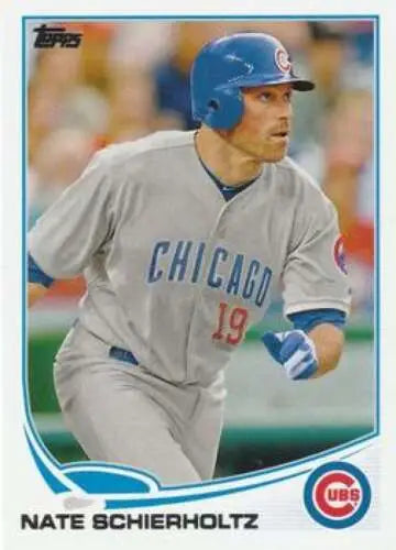 Nate Schierholtz baseball card 2013 Topps #457 NMMT original gloss Cubs collectible
