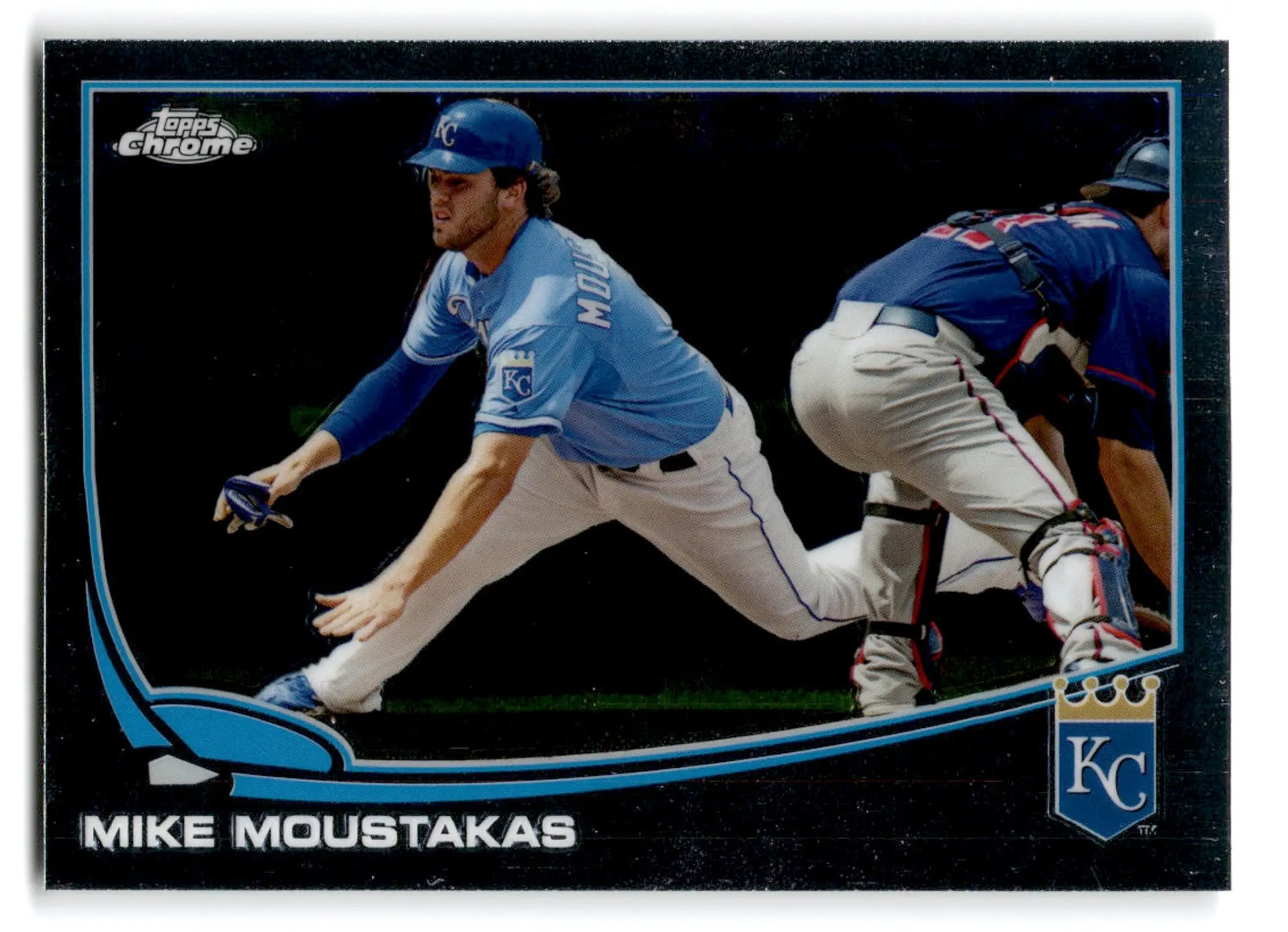 Topps Baseball Chrome Mike Moustakas Kansas City Royals card from 2013 Topps Chrome Baseball