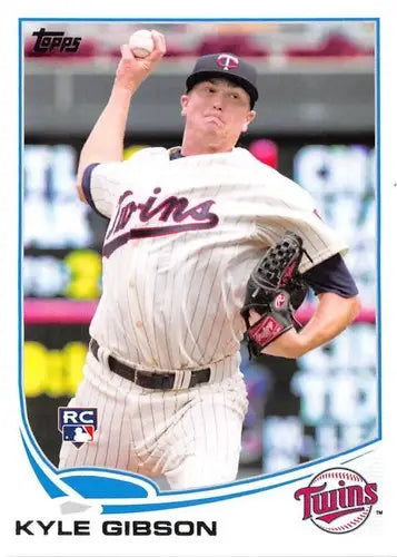 2013 Topps Update US154 Kyle Gibson rookie baseball card with original gloss and Twins ID