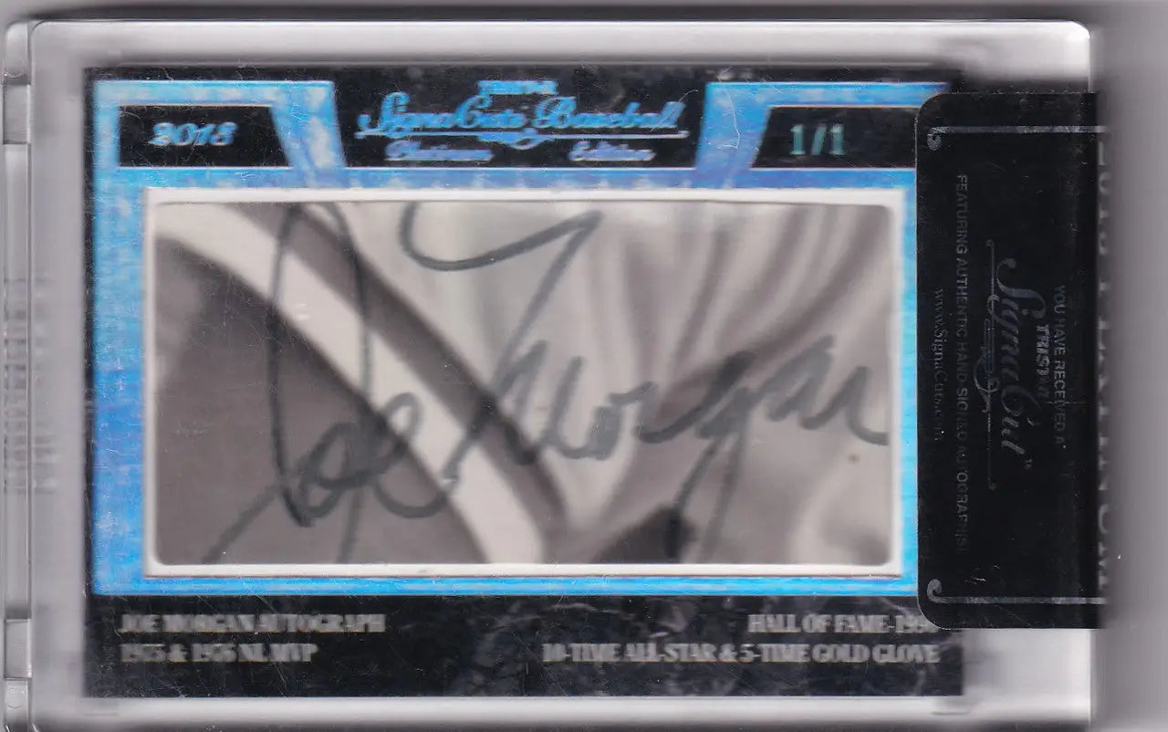 2013 Tristar Platinum Signacut Baseball Auto Joe Morgan 1/1 Cincinnati Reds card