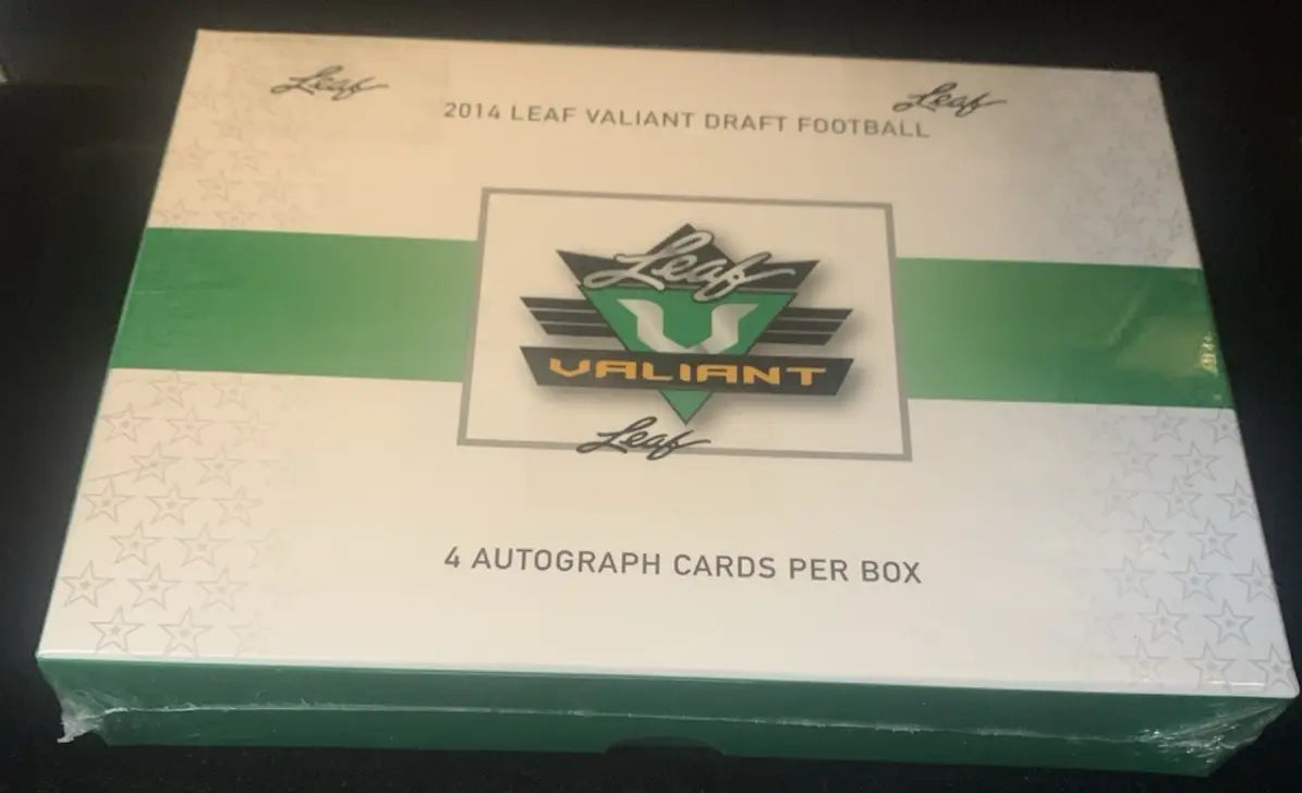 Sealed 2014 Leaf Valiant Draft Football Hobby Box with autographs set checklist