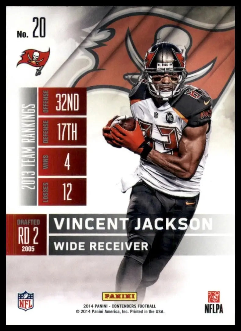American football trading card of Vincent Jackson from 2014 Panini Contenders collection