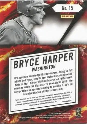 2014 Panini Prizm Fearless Bryce Harper baseball card NM-MT Nationals