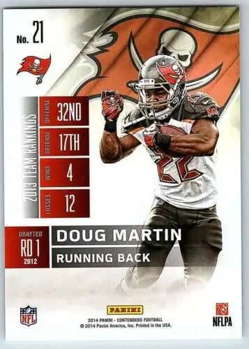 Doug Martin football card in original gloss from 2014 Playoff Contenders Season Ticket