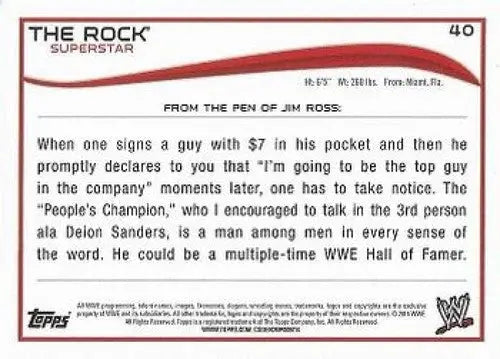 2014 Topps #40 The Rock NM-MT ID:6348 - Trading Cards