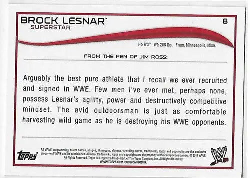 2014 Topps Black #8 Brock Lesnar NM-MT ID:6331 - Trading Cards