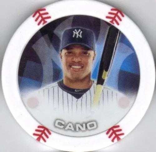 Robinson Cano baseball pog with original gloss from 2014 Topps Chipz NNO Robinson Cano Yankees