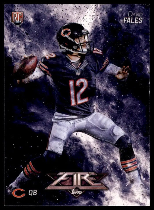 2017 David Fales Topps Fire Rookie Card featuring Chicago Bears football card memorabilia
