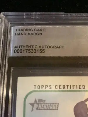 2014 TOPPS HERITAGE 1965 HANK AARON RED AUTOGRAPH ATLANTA BRAVES BGS 9 - Trading Cards