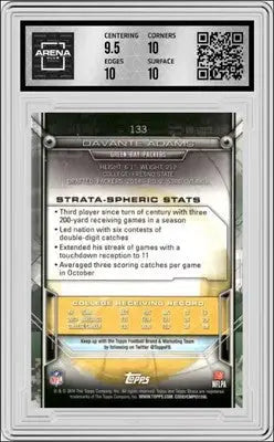 Graded 2014 Topps Strata Davante Adams football card featuring Davante Adams in collectible condition