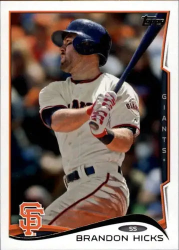 Baseball card of Brandon Hicks from 2014 Topps Update with original gloss