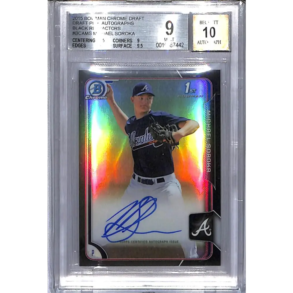 2015 Bowman Chrome Draft #BCAMS Michael Soroka BGS 9 Mint Auto 6/35 Atlanta Braves Baseball Card
