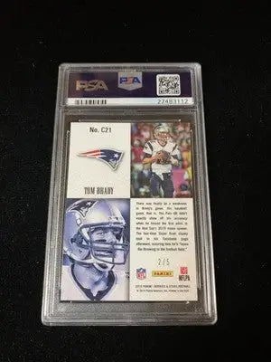 Tom Brady graded C21 Green PSA Panini Crusade football card displayed in product listing