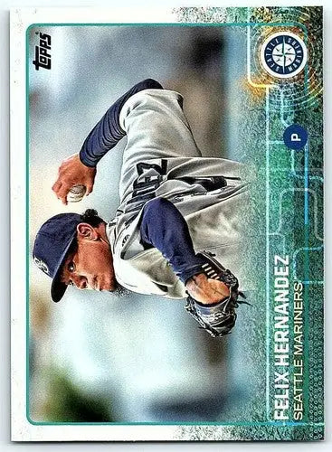 Original gloss Felix Hernandez baseball card from 2015 Topps Mariners collection