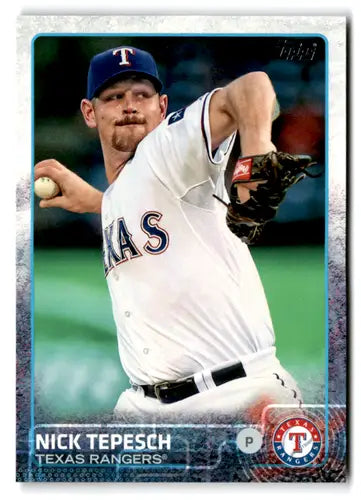 Original gloss baseball card of Nick Tepesch NM-MT from 2015 Topps #82 Rangers