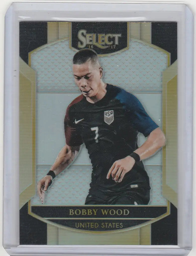 Bobby Wood United States Forward trading card in dark blue jersey by Panini Select