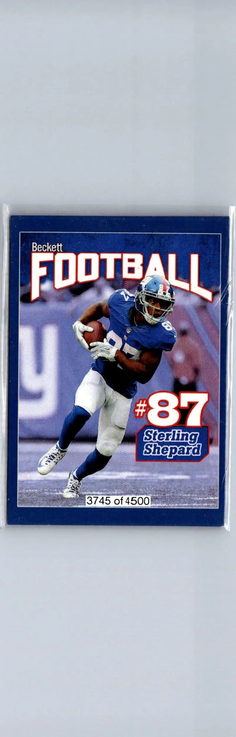 Sterling Shepard football card from Beckett National Convention cover featuring Odell Beckham