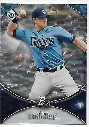 Original gloss Bowman Platinum Ice Evan Longoria baseball card from 2016 Bowman Platinum