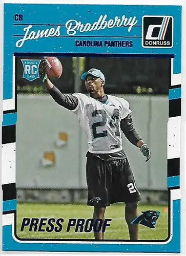 Original gloss James Bradberry rookie card from 2016 Donruss Rookies Press Proofs