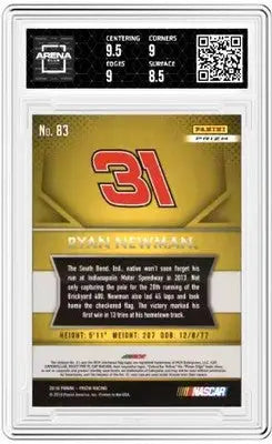 Graded Ryan Newman NASCAR trading card from 2016 Panini Prizm NASCAR RYAN series