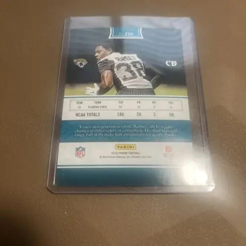 Football trading card of 2016 Panini Rookies #216 Jalen Ramsey RC for collectors