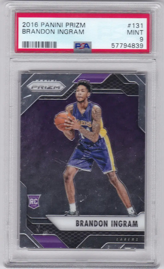2016 Panini Prizm PSA 9 Brandon Ingram rookie card Los Angeles Lakers collectible