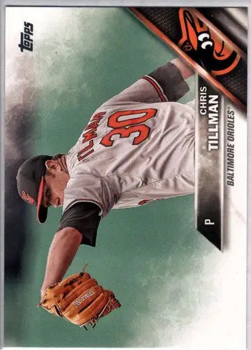 Original gloss Chris Tillman baseball card from 2016 Topps #477 NM-MT Orioles
