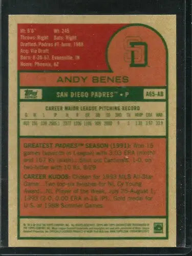 2016 Topps Archives 65th Anniversary Edition #A65-AB Andy Benes NM-MT P ID:12124 - Trading Cards