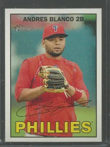 2016 Topps Heritage Andres Blanco baseball card with original gloss Phillies ID 11456
