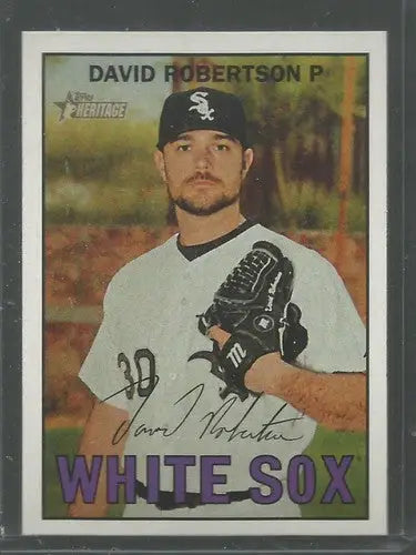 2016 Topps Heritage David Robertson baseball card with original gloss White Sox ID 18682