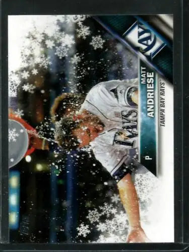 Matt Andriese baseball card from 2016 Topps Holiday HMW21 with original gloss, NM-MT Rays