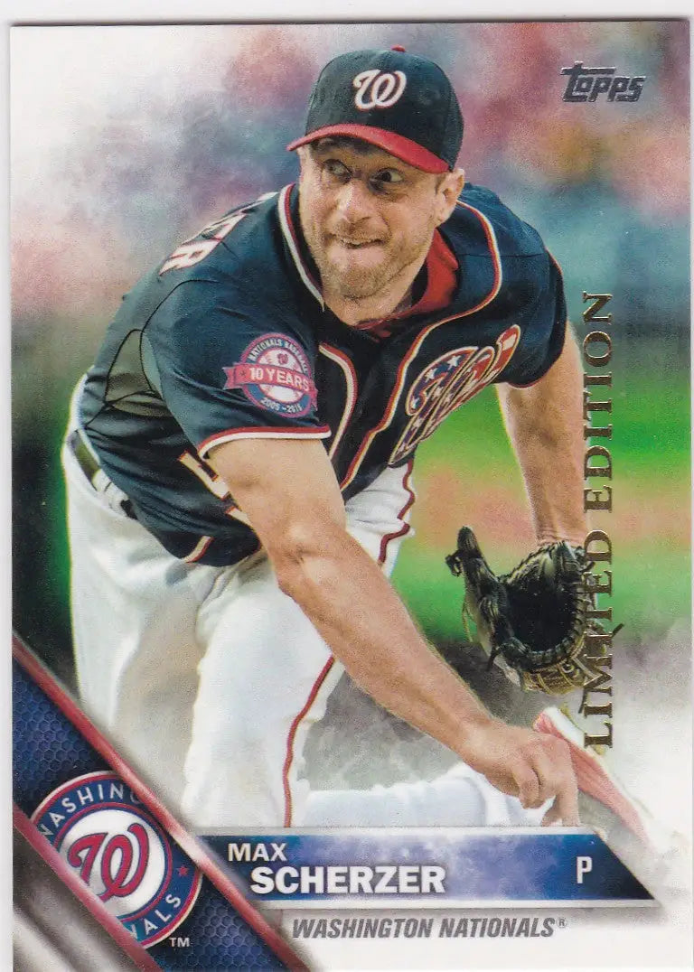 Max Scherzer baseball card from 2016 Topps Limited Edition #209 Washington Nationals