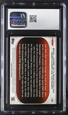 Graded Brock Lesnar trading card from Topps Road to Wrestlemania series