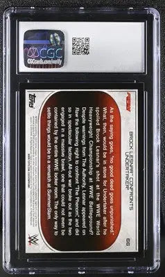 Graded wrestling card of Brock Lesnar confronting Undertaker from Topps Road to Wrestlemania