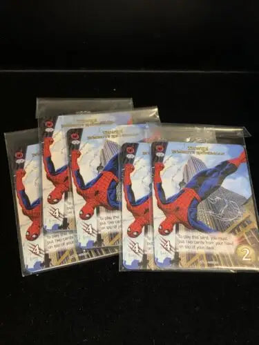 Spider-Man trading cards from 2016 UD Marvel Masterpieces promo card set