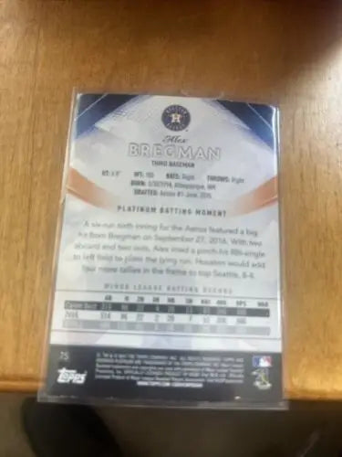 Alex Bregman baseball card from 2017 Bowman Platinum sports trading card collection